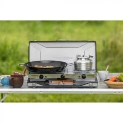 Campingaz Double Burner And Grill Chef Folding CV Stove 2000038746 -Camping Haven Shop campingaz camping chef folding cv stove silver 2000038746col 4 1