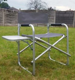 Leisurewize Directors Chair With Side Table - Grey LW647