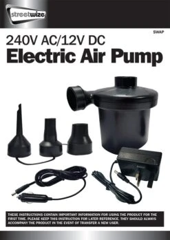 Streetwize Electric Air Pump 240/12 Volt SWAP -Camping Haven Shop image 3