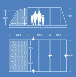 Kampa Hayling 6 Poled Package With Carpet And Groundsheet 9120001259
