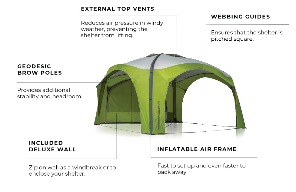 Zempire Aerobase 3 Inflatable Shelter Gazebo 350x350cm ZE-0160350-001 INC 1 WALL 3 Zempire Aerobase 3 Inflatable Shelter Gazebo 350x350cm ZE-0160350-001 INC 1 WALL