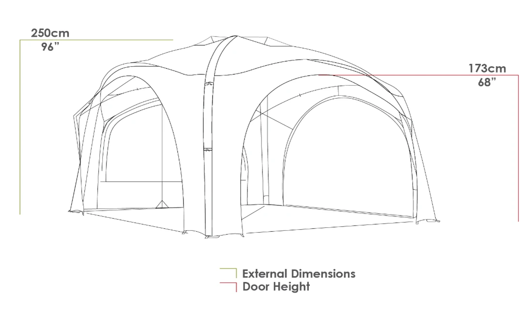 Zempire Aerobase 3 Inflatable Shelter Gazebo 350x350cm ZE-0160350-001 INC 1 WALL 4 Zempire Aerobase 3 Inflatable Shelter Gazebo 350x350cm ZE-0160350-001 INC 1 WALL - Image 2