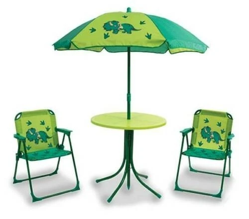 Quest Childrens Kids Childs Dinosaur Table Parasol & 2 Folding Chair Garden Set 3 Quest Childrens Kids Childs Dinosaur Table Parasol & 2 Folding Chair Garden Set