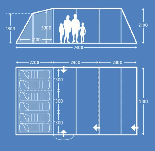 Kampa Croyde 6 AIR POLYCOTTON Tent 9120001250 5 Kampa Croyde 6 AIR POLYCOTTON Tent 9120001250 - Image 3